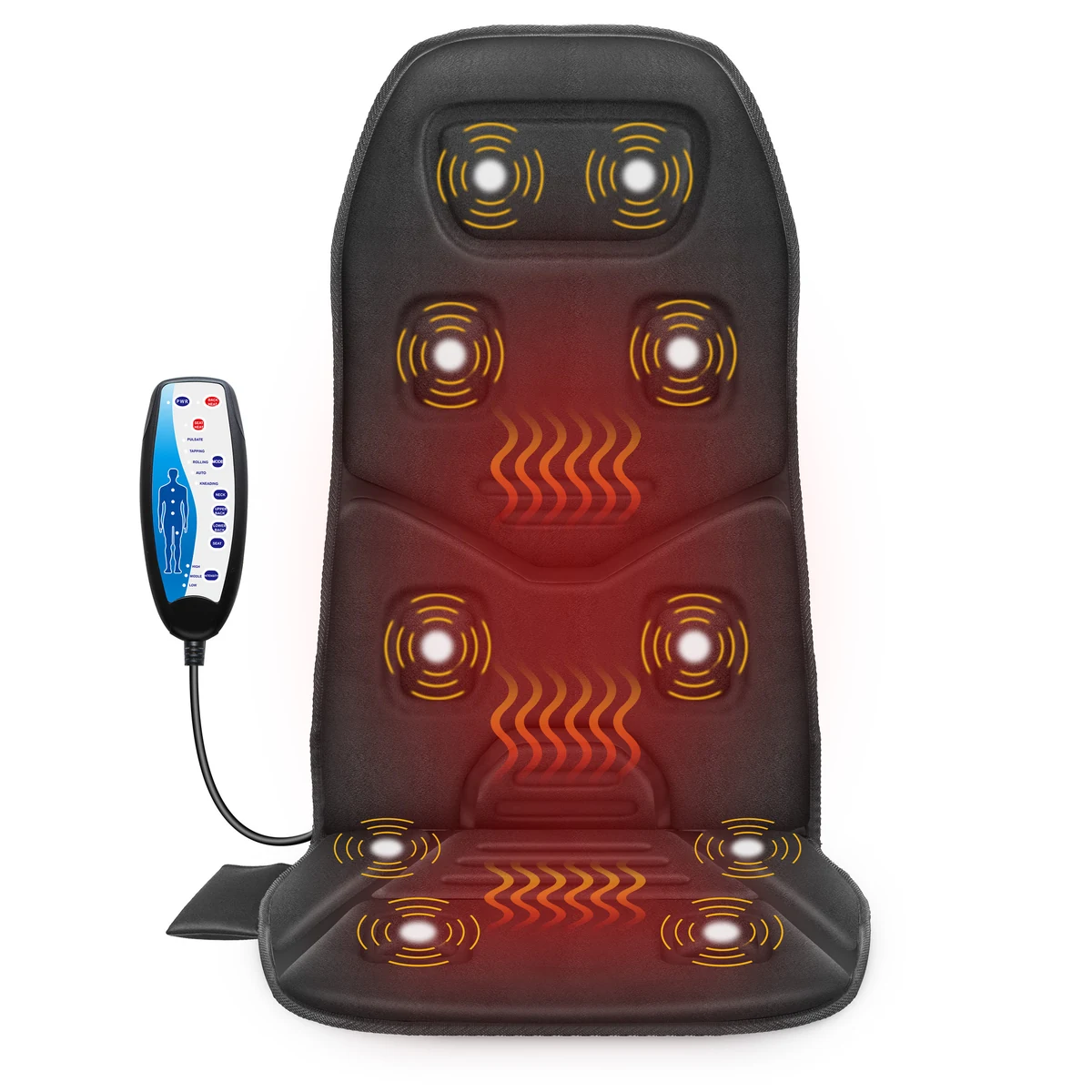 Heated massage seat cushion