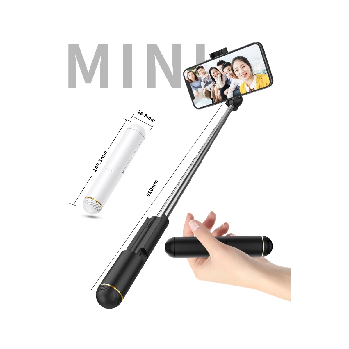 WS-19001 Mini steel selfie stick